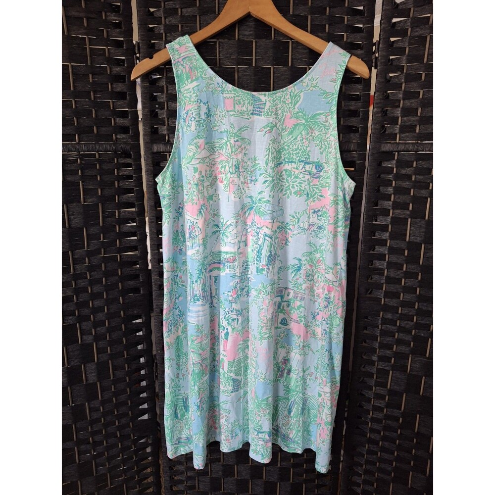 Lilly Pulitzer Kristen Dress Lilly Loves Palm Beach Large Tropical Maximalist